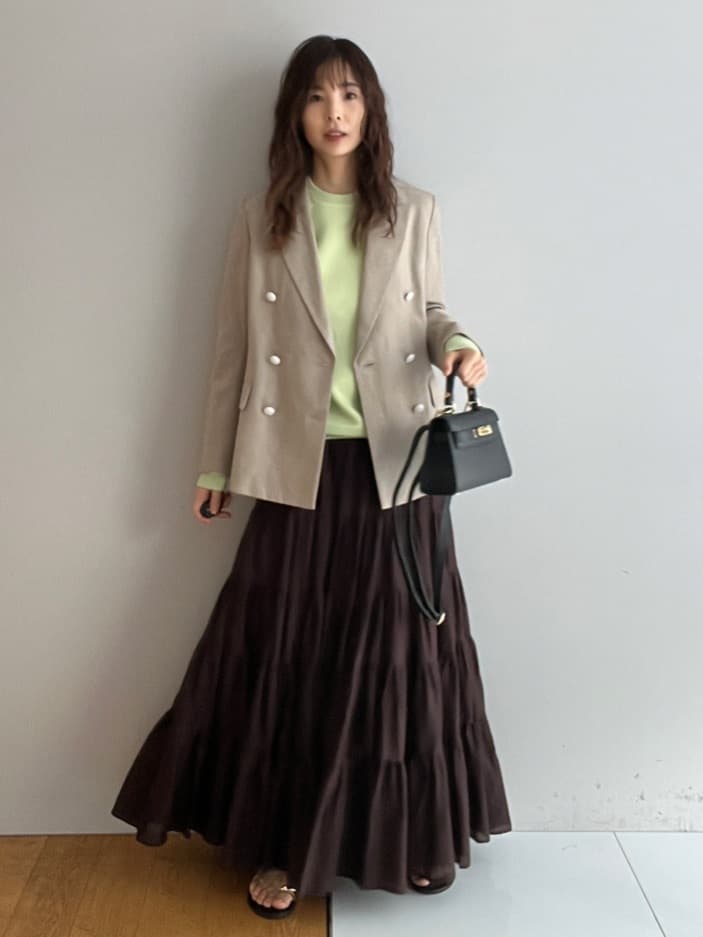 misaさんの「DRESSTERIOR｜◆ウォッシャブルコットンカシミヤプルオーバーニット」を使ったコーディネート