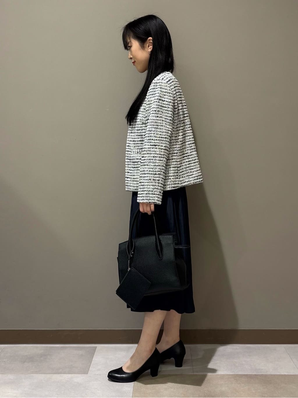 KEIKOさんの「INDIVI｜【セレモニー／洗える】ミックスツイードライトジャケット」を使ったコーディネート