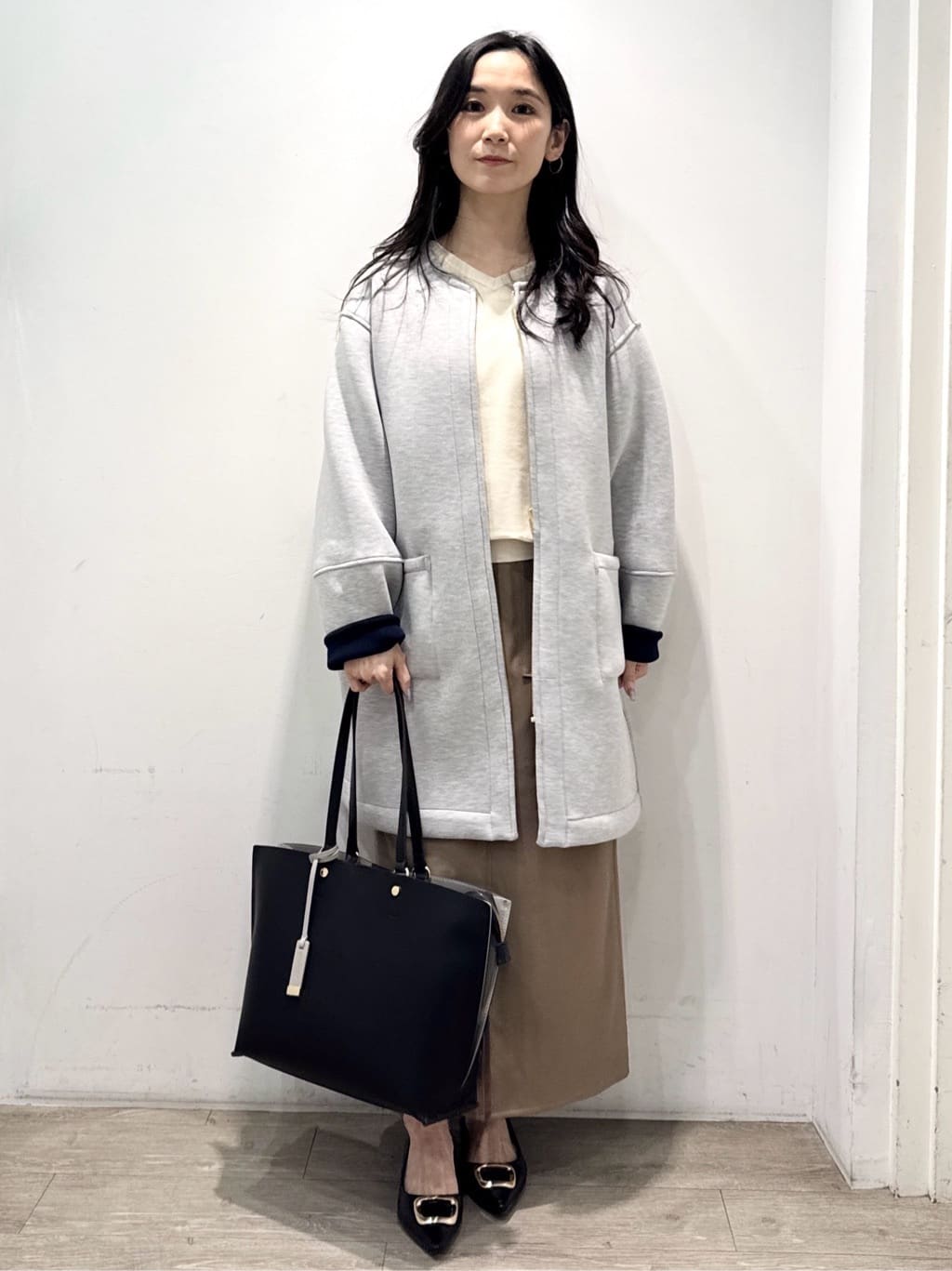 yuicciさんの「OPAQUE.CLIP｜リバーシブル配色ノーカラーコート【洗濯機OK】」を使ったコーディネート