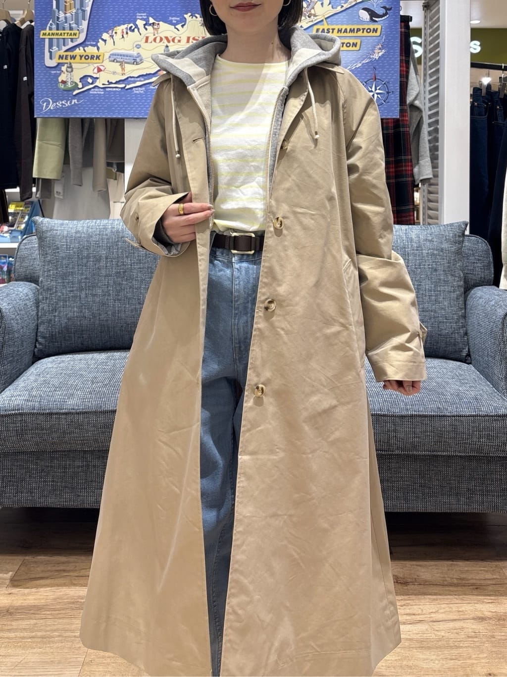 risaさんの「Dessin｜シャンブレースプリングコート」を使ったコーディネート