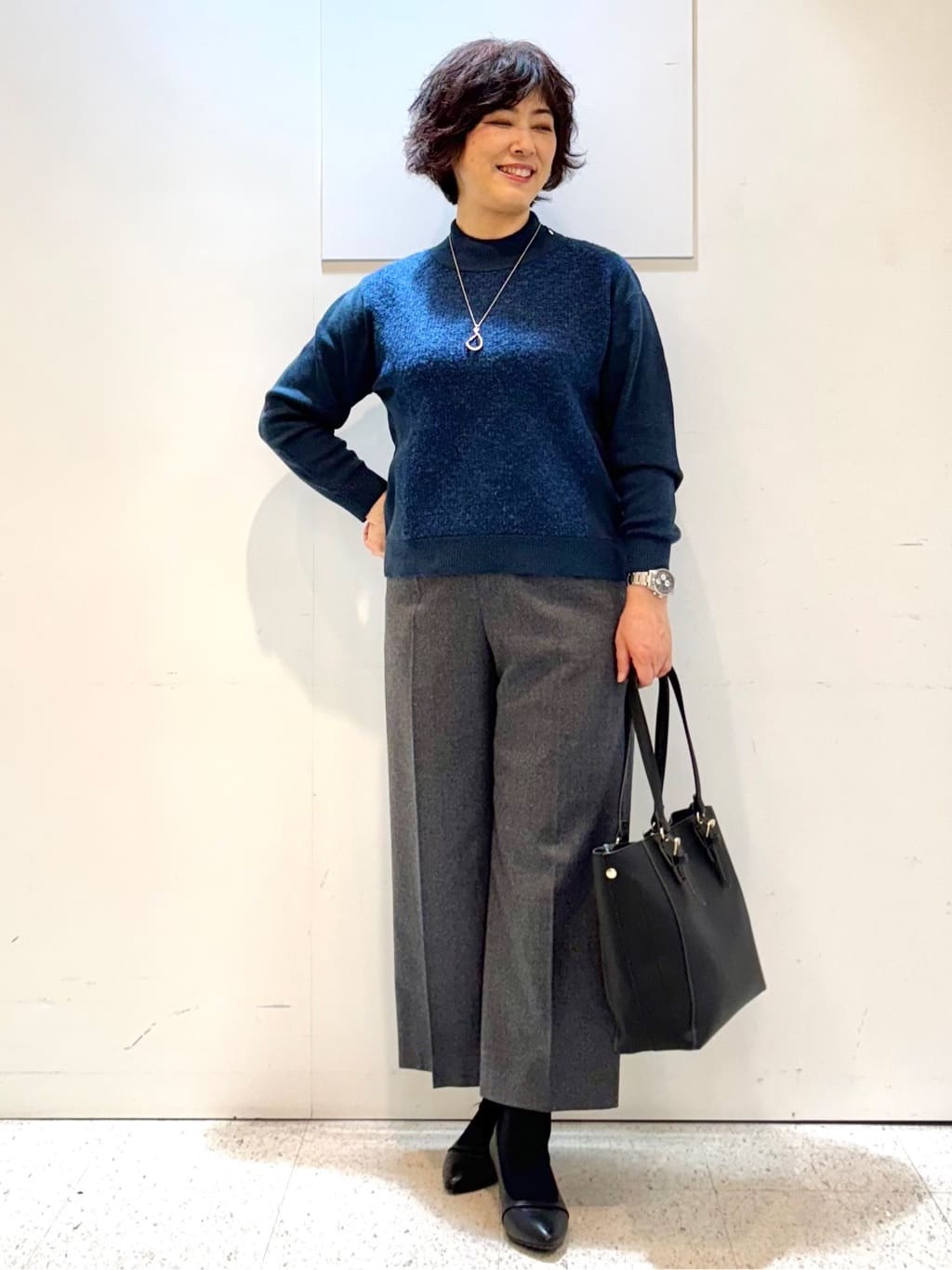 ヤスコさんの「Reflect｜アーガイル柄ハイネックニット」を使ったコーディネート
