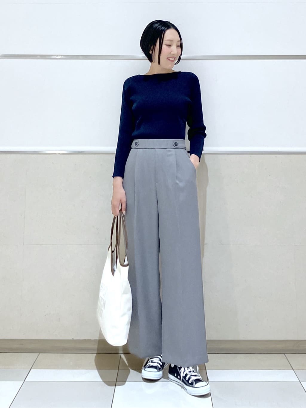 eriko さんの「Dessin｜【花粉ガード/撥水加工/洗える】クルーネックスプリングコート」を使ったコーディネート