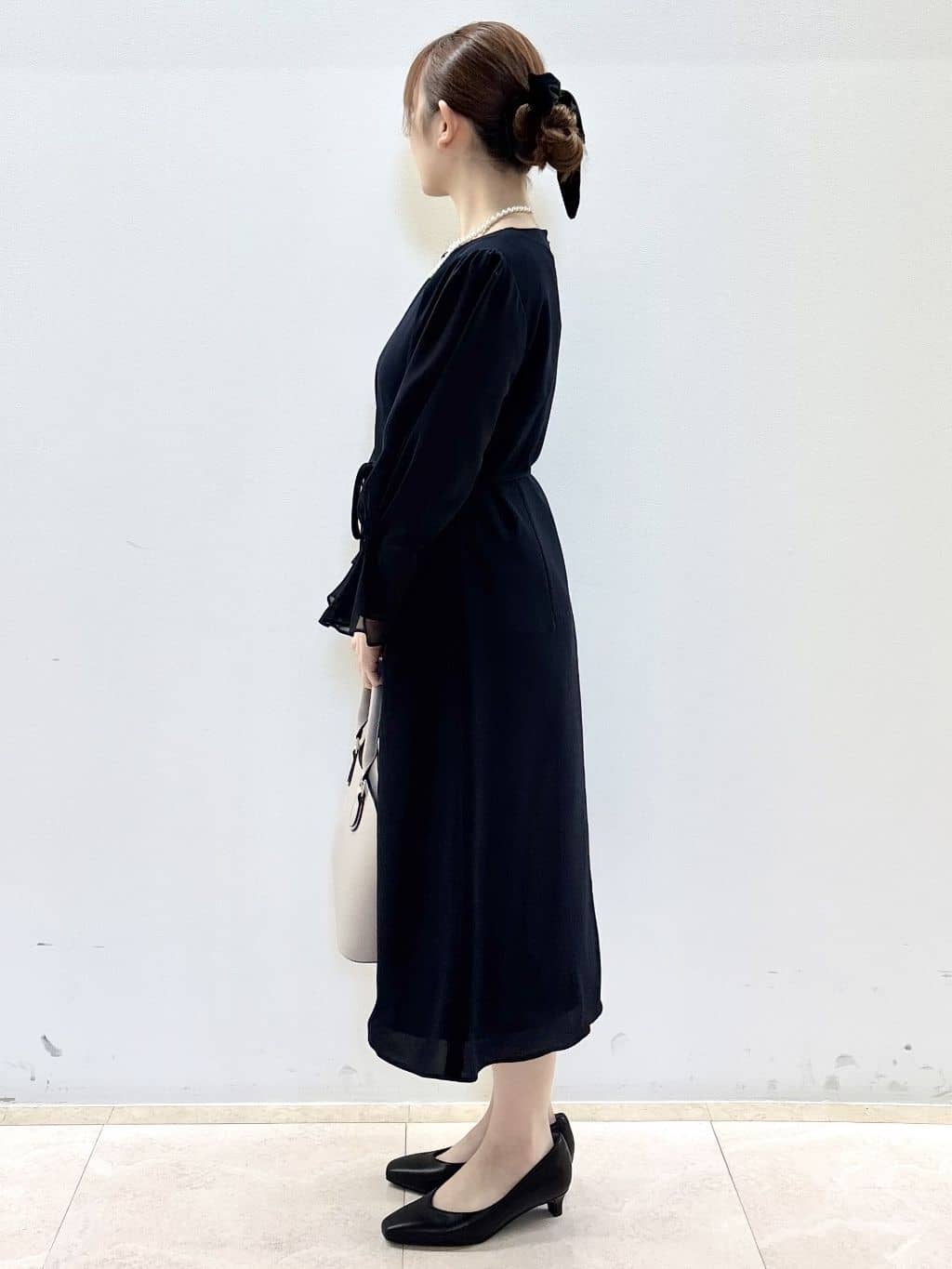 Satoさんの「Reflect｜【フォーマル／入卒／付属リボン付き】スリーブデザインジョーゼットワンピース」を使ったコーディネート