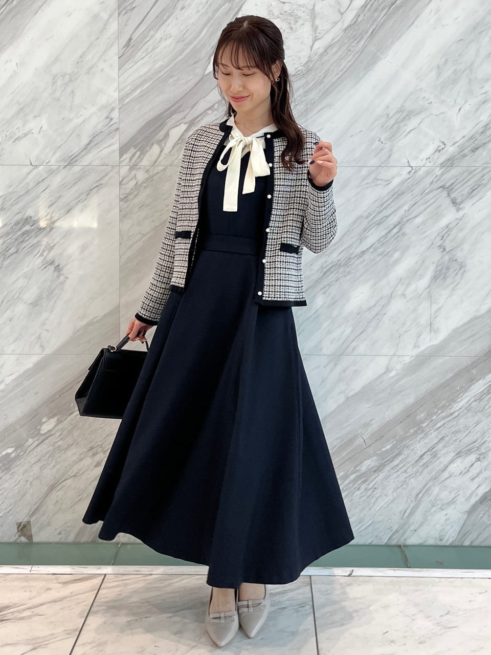 はばさんの「Couture brooch｜【洗える・ハレの日・通勤】ハートネック フレアージャンスカ」を使ったコーディネート