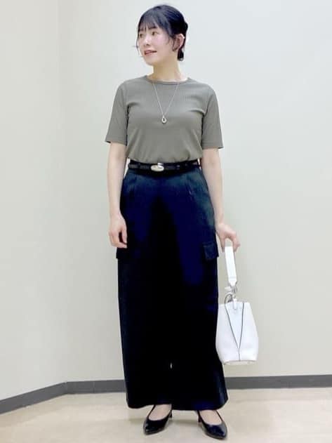  beni_gingerさんの「Reflect｜【インナーにおすすめ◎】クルーネックストレッチリブトップス」を使ったコーディネート