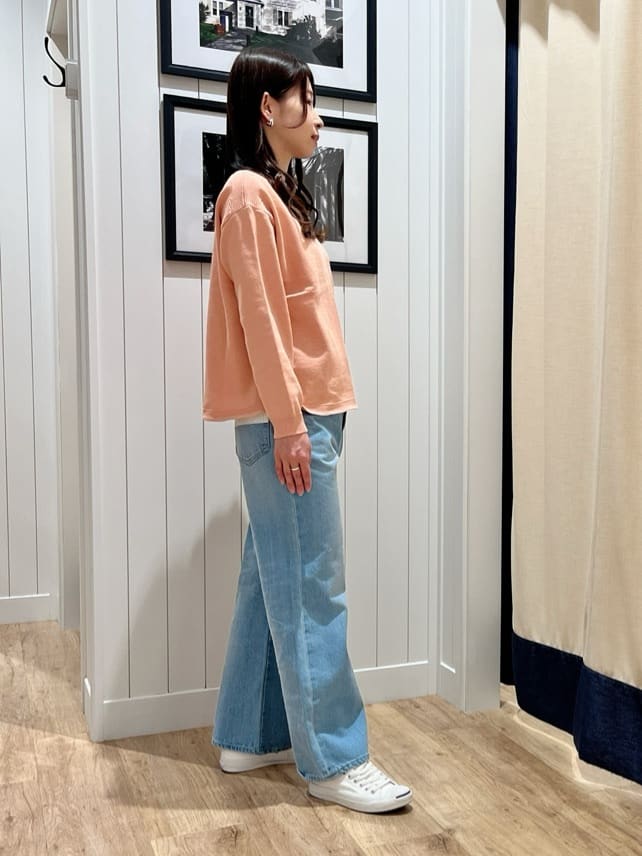 mihoさんの「Dessin｜【洗える】ミドルゲージボートネックカラーニット」を使ったコーディネート