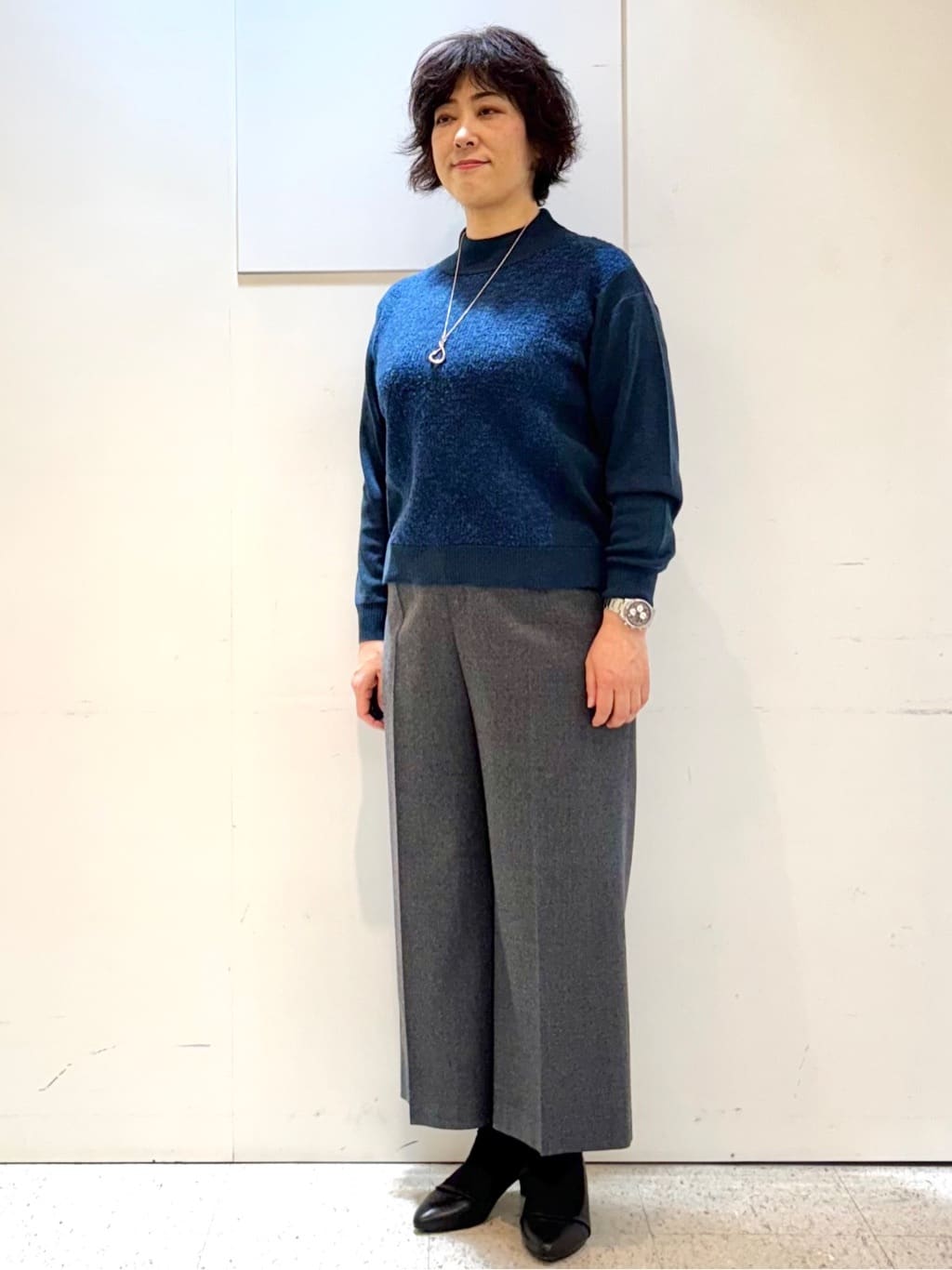 ヤスコさんの「Reflect｜アーガイル柄ハイネックニット」を使ったコーディネート