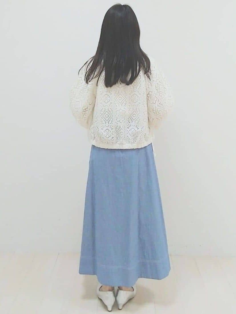 SANAさんの「Reflect｜【セットアップ可】ジップアップレースショートブルゾン」を使ったコーディネート