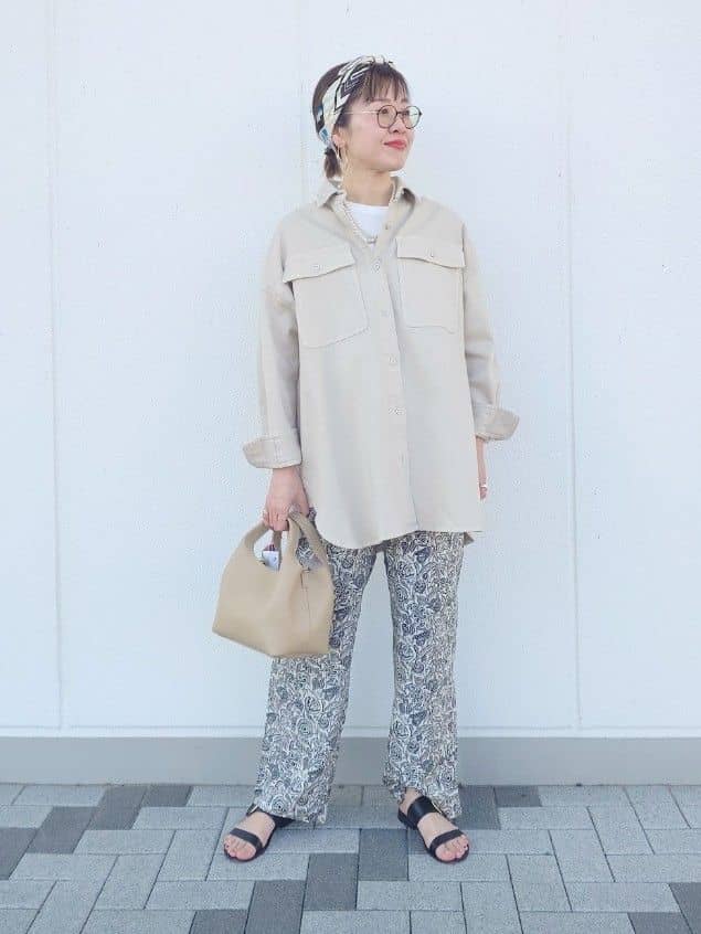 MUTSUKOさんの「UNTITLED｜【Munich】ワイドレッグイージーパンツ／flower」を使ったコーディネート