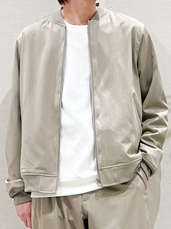 SHI-MAさんの「THE SHOP TK｜FLEX LINE ストレッチリブブルゾン　ストレッチ/防シワ/マシンウォッシャブル/セットアップ可」を使ったコーディネート