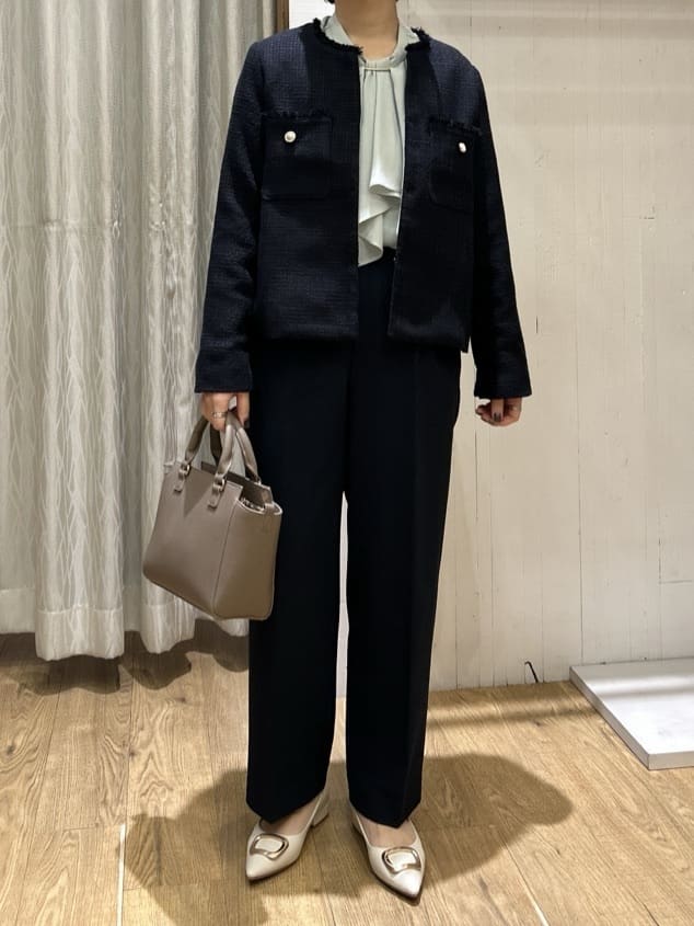 ga_riさんの「THE SHOP TK｜【通勤・セレモニー】ツイードノーカラージャケット」を使ったコーディネート
