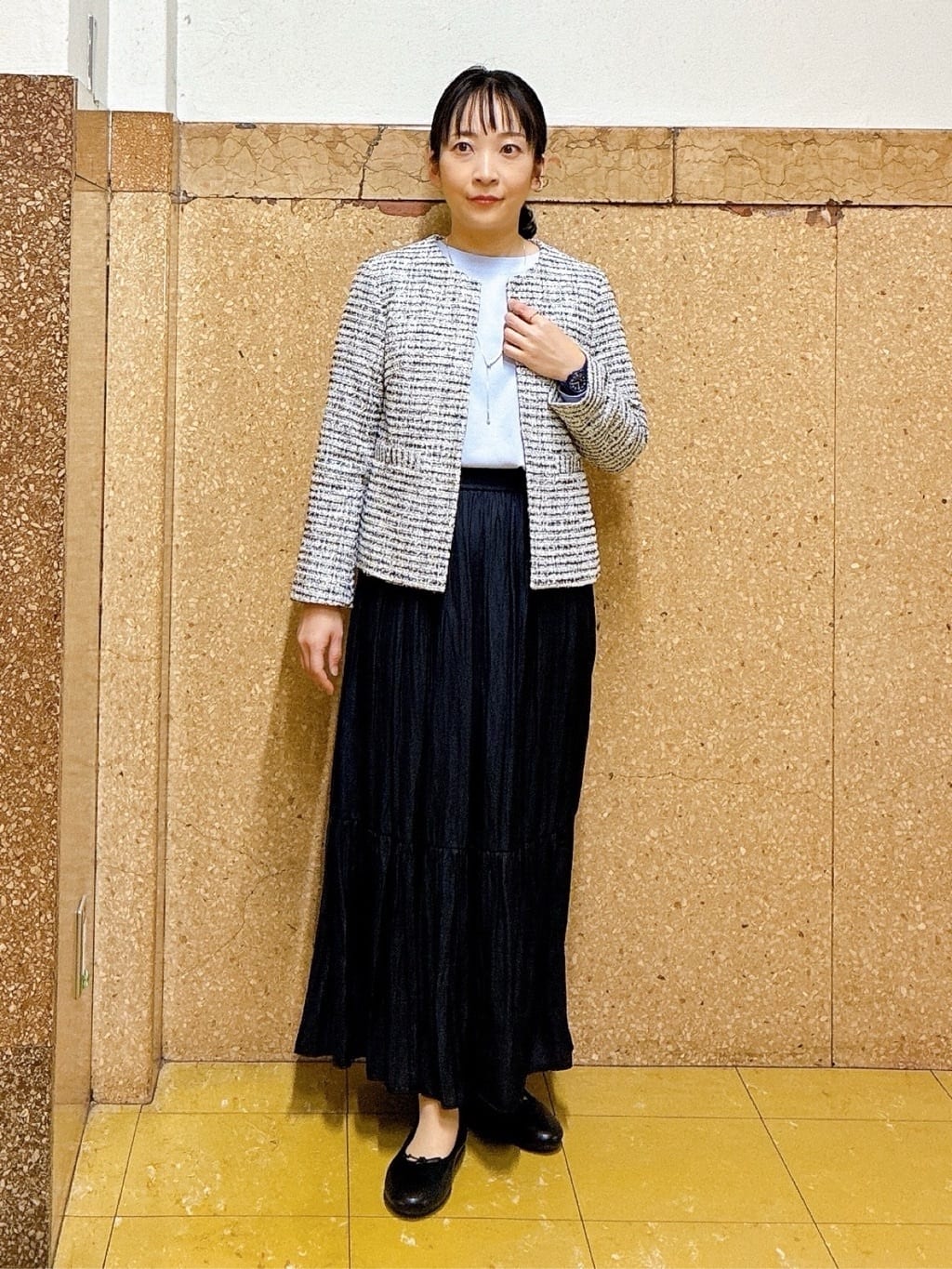hattoriさんの「INDIVI｜【セレモニー／洗える】ミックスツイードライトジャケット」を使ったコーディネート