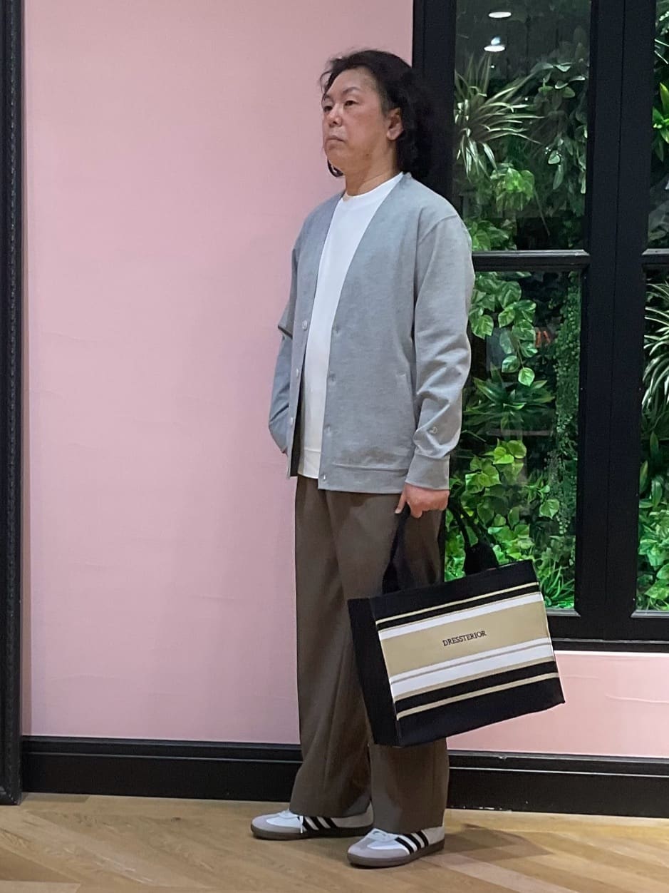 Nagaseさんの「DRESSTERIOR｜【接触冷感／セットアップ可】ドライタッチ ハイカウントカットソー カーディガン」を使ったコーディネート