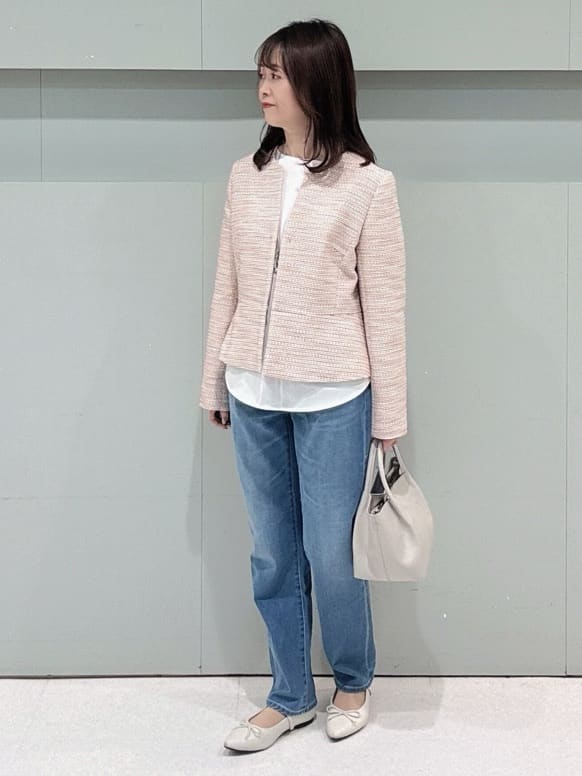 makiさんの「UNTITLED｜【洗える/レイヤードTシャツ】ラウンドテールジャージプルオーバー」を使ったコーディネート