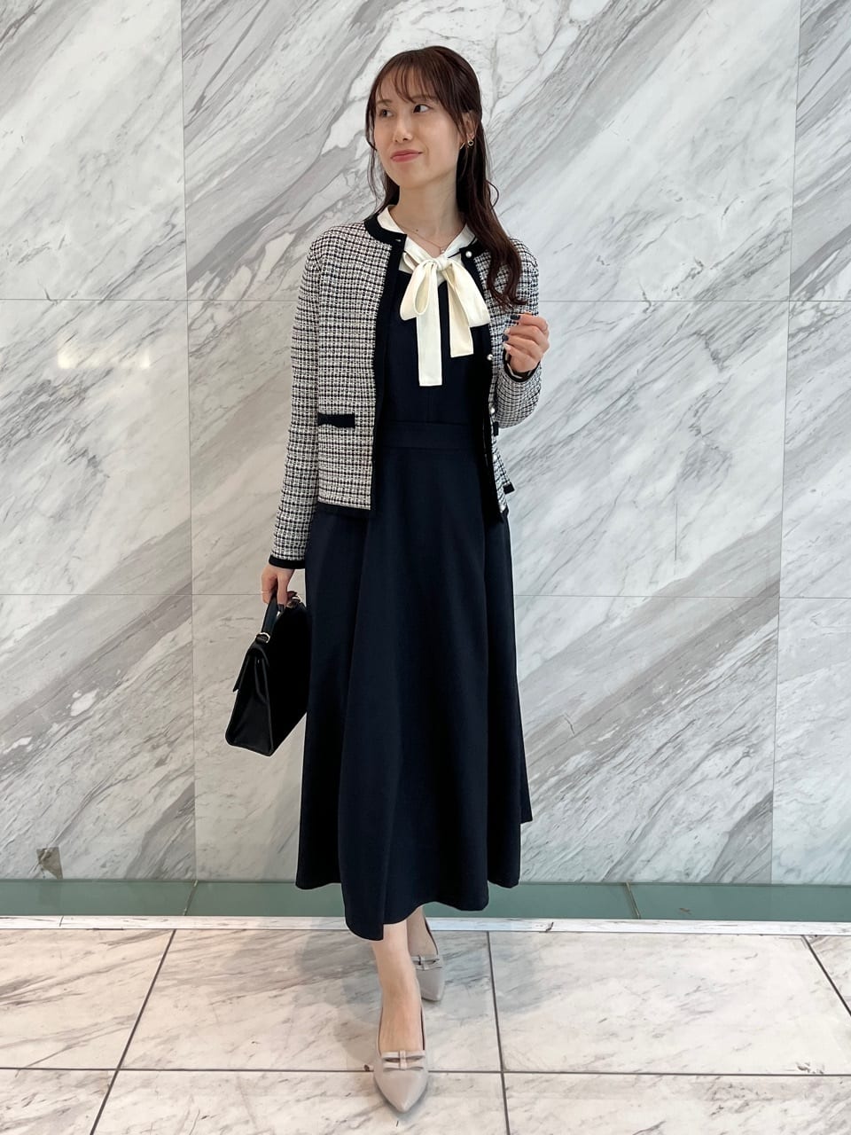 はばさんの「Couture brooch｜【洗える・ハレの日・通勤】ハートネック フレアージャンスカ」を使ったコーディネート