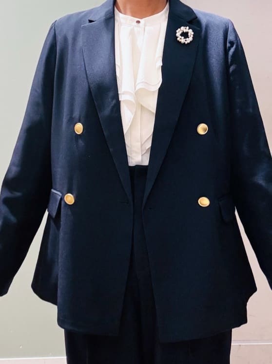 Komi☆さんの「grove｜【マシンウォッシュ/防シワ】ダブルテーラードジャケット【着回しカセット】」を使ったコーディネート