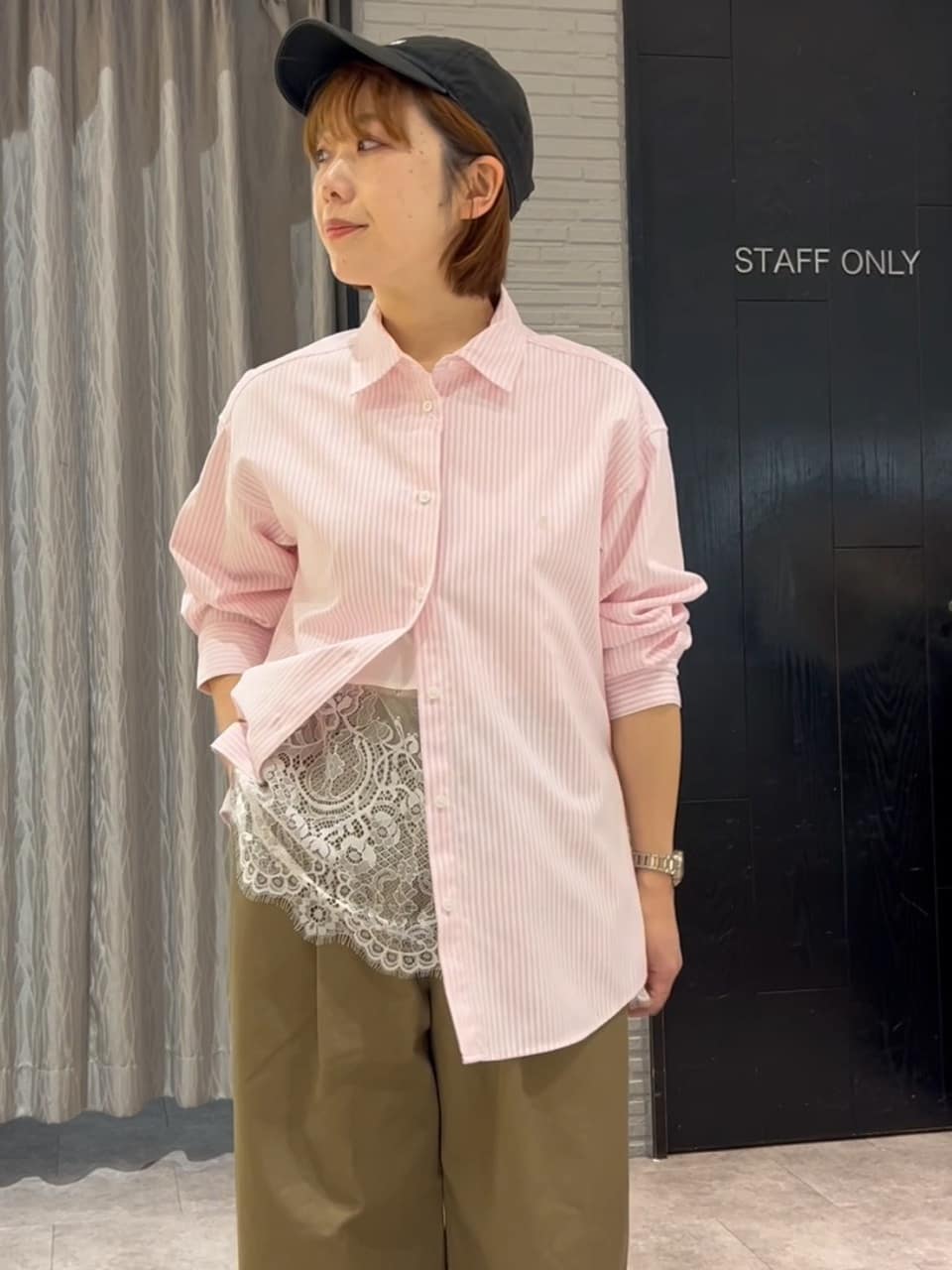 ga_riさんの「THE SHOP TK｜【POLO BCS 別注】ストライプOXシャツ」を使ったコーディネート
