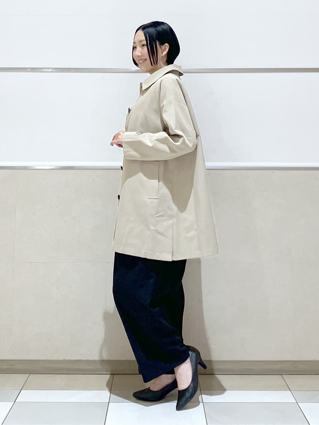 eriko さんの「Dessin｜【花粉ガード/撥水加工/洗える】ステンカラースプリングコート」を使ったコーディネート