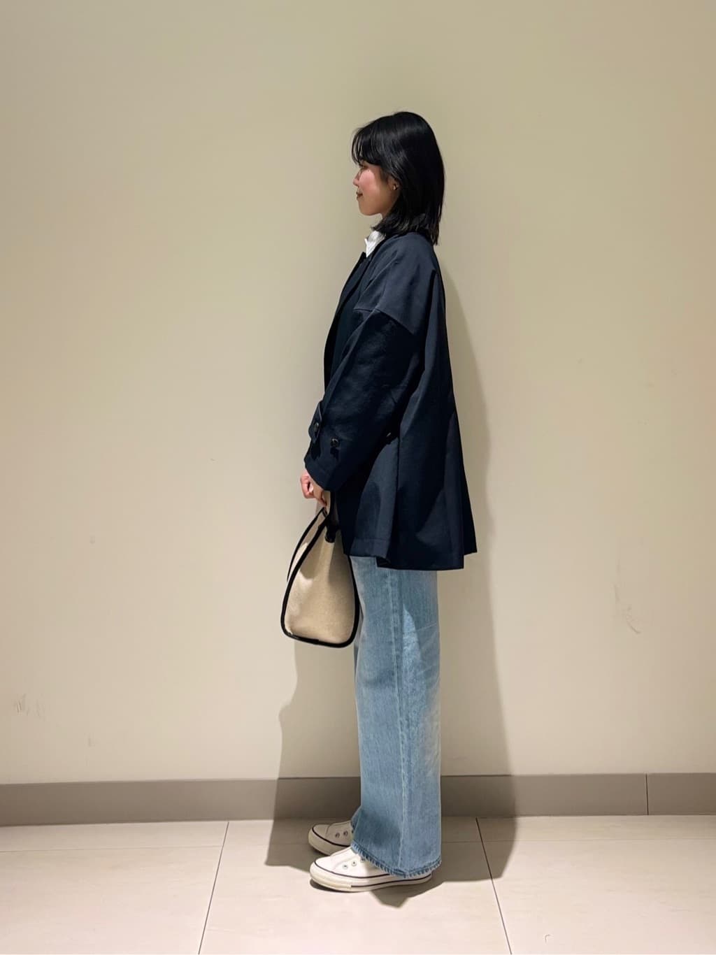 mayuさんの「Dessin｜【花粉ガード/撥水加工/洗える】クルーネックスプリングコート」を使ったコーディネート