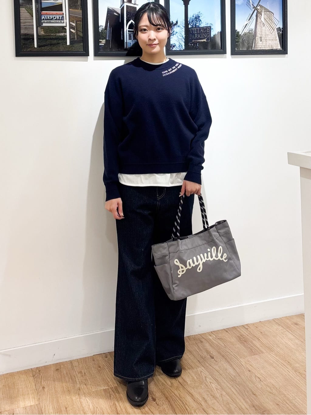 Ririkaさんの「Dessin｜【洗える】リラックスフレアシルエット12OZデニム」を使ったコーディネート