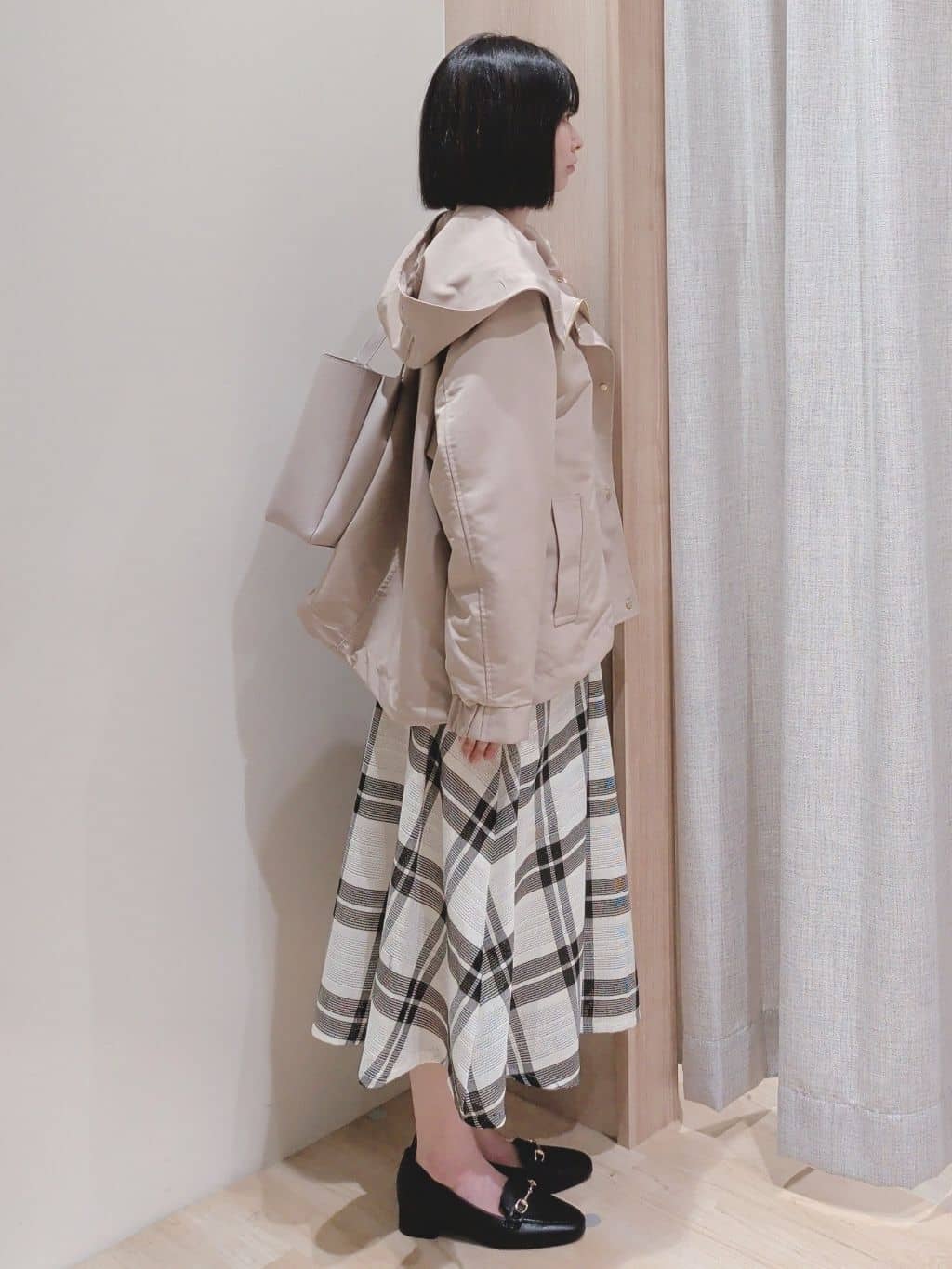 Yuiさんの「grove｜高評価！【洗濯機OK】ベーシックニット【毛玉軽減】」を使ったコーディネート