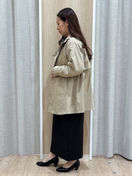 sachiさんの「grove｜【撥水／シルエット2WAY】羽織るだけでサマになる、スタンドネックテントラインコート」を使ったコーディネート