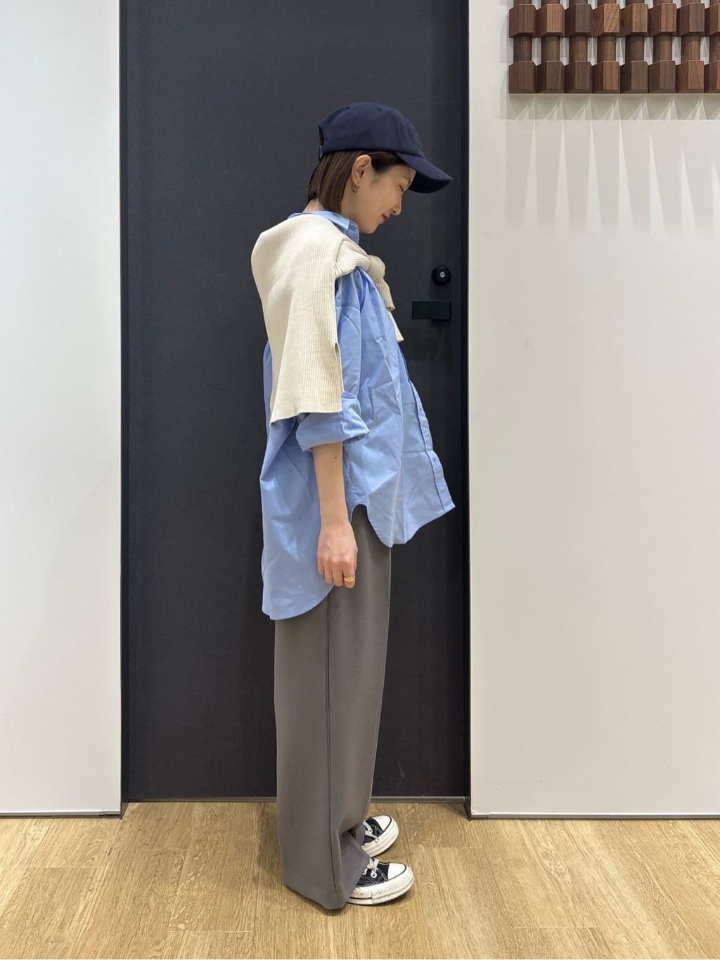 risaさんの「Dessin｜【洗える】サイドボタンセミワイドパンツ」を使ったコーディネート