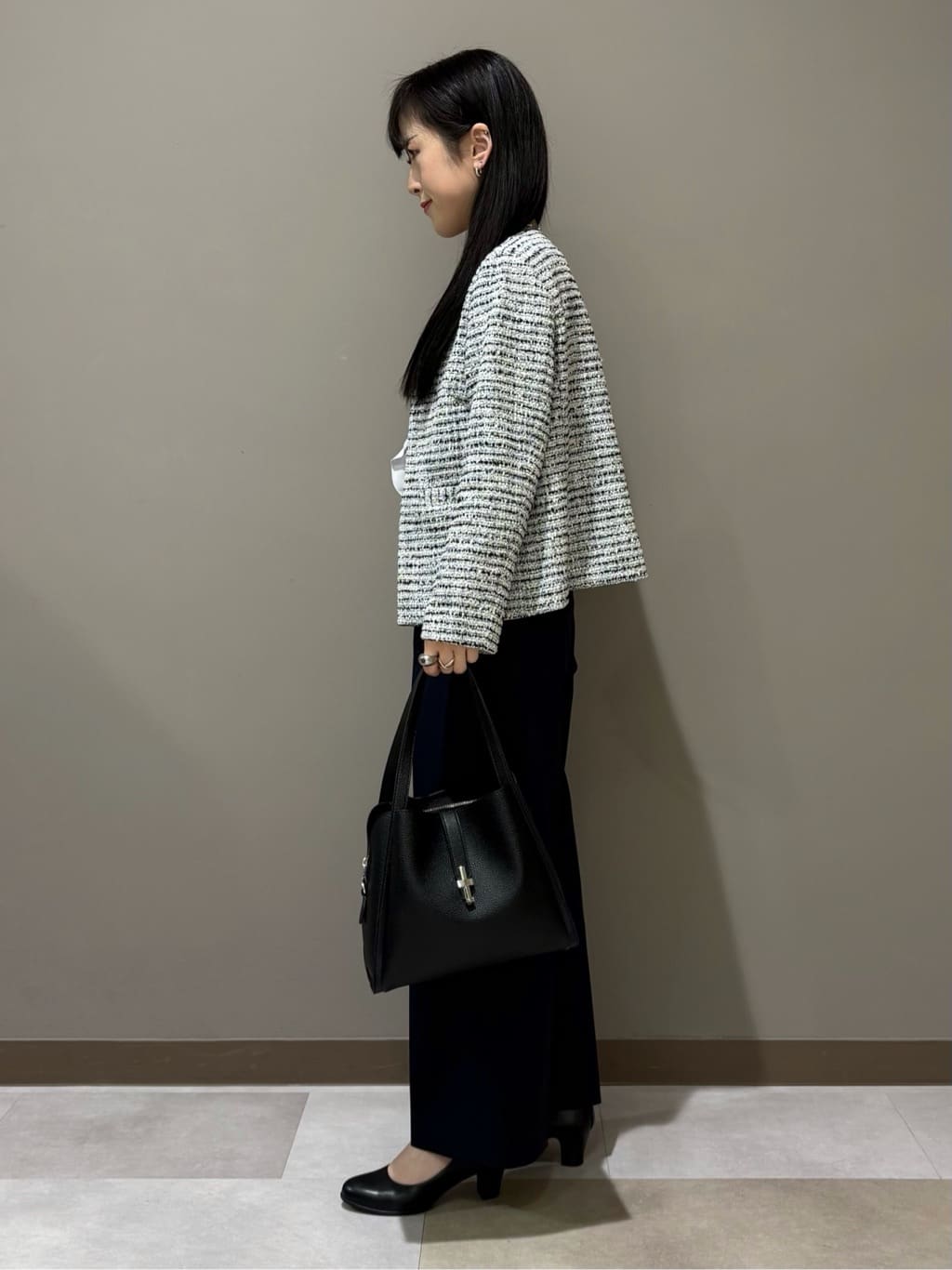 KEIKOさんの「INDIVI｜【セレモニー／洗える】ミックスツイードライトジャケット」を使ったコーディネート