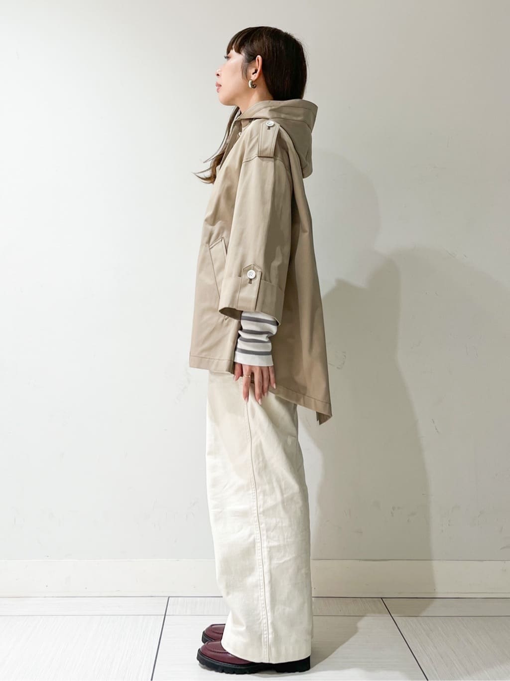 じゅんさんの「DRESSTERIOR｜【ウォッシャブル/撥水素材】Ａライン ショートモッズコート」を使ったコーディネート