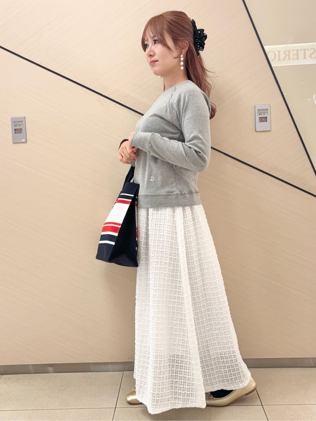 Rinaさんの「DRESSTERIOR｜【otonaMUSE5月号掲載】ボーダーニットラージトート」を使ったコーディネート