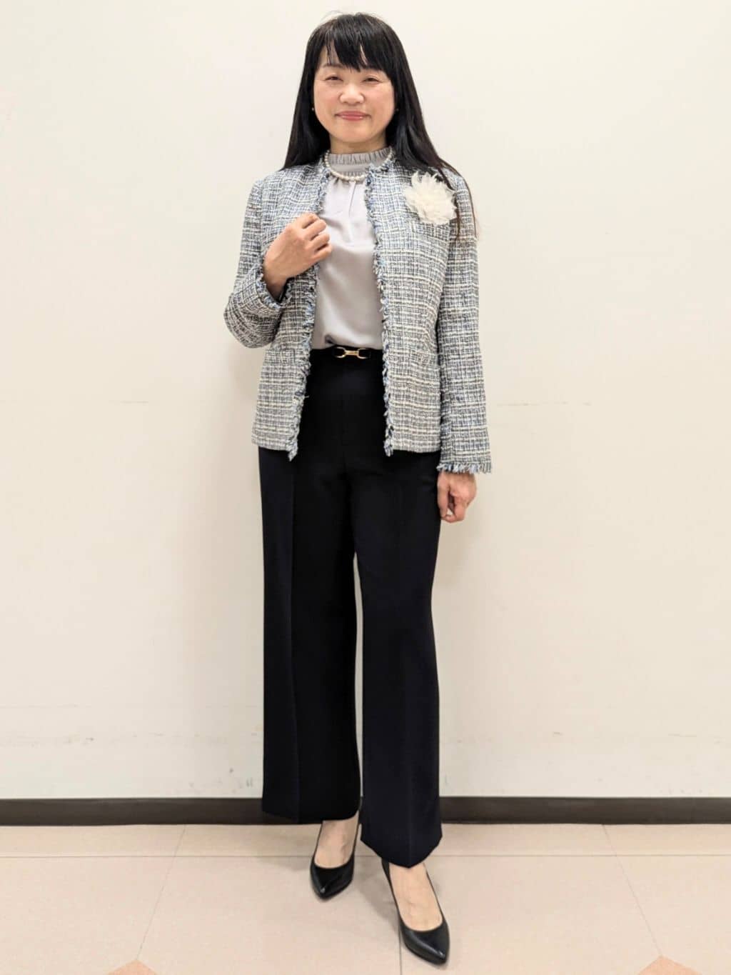 ともさんの「UNTITLED｜◆【Made In Japan】シルクコサージュ」を使ったコーディネート