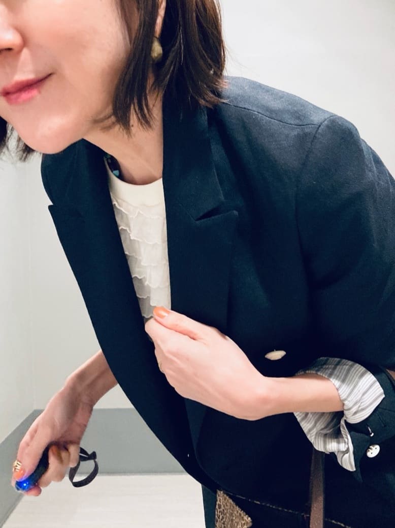 Furuさんの「DRESSTERIOR｜【セットアップ可】リネンブレンドダブルブレストジャケット」を使ったコーディネート