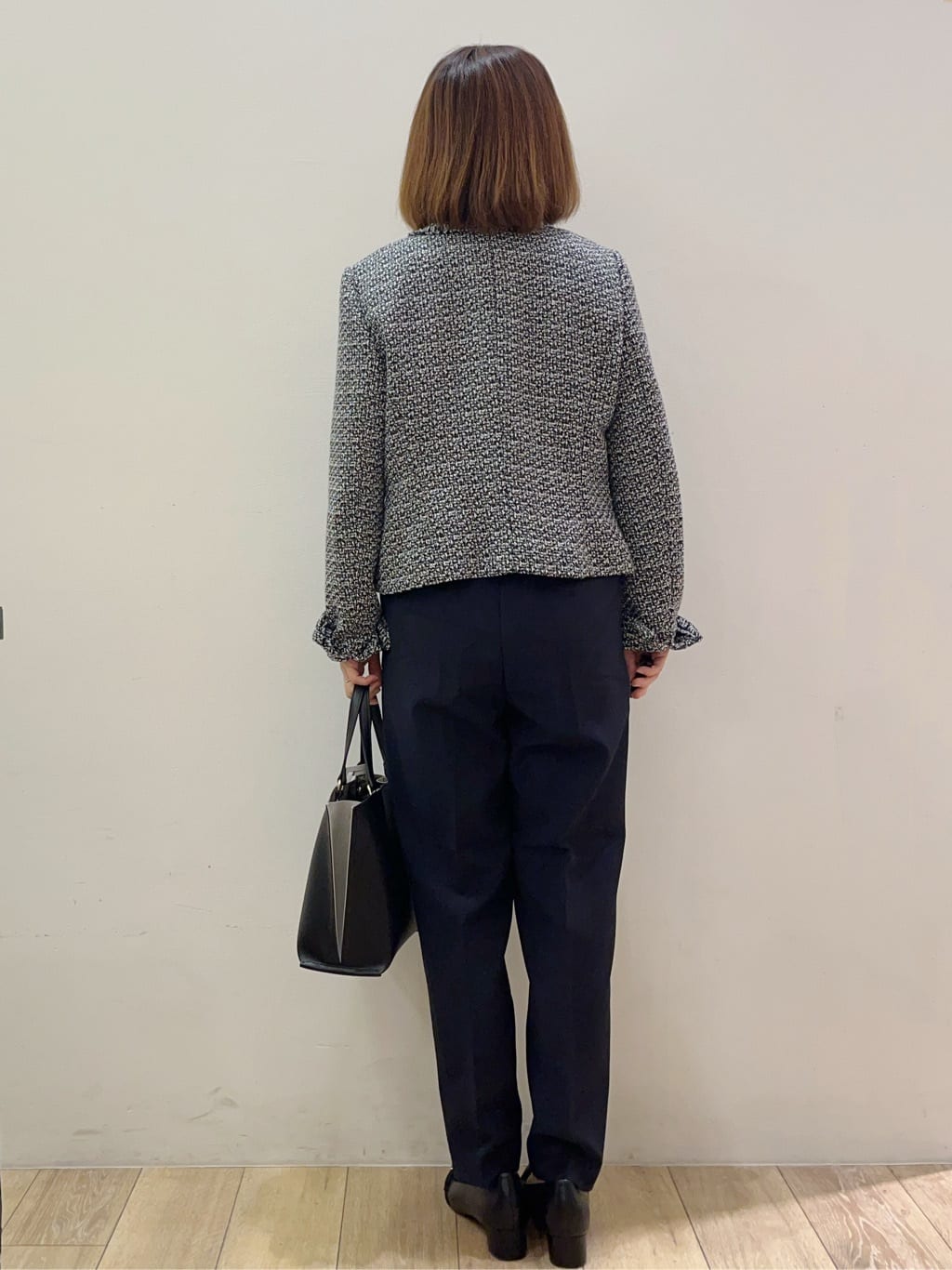 kcさんの「OPAQUE.CLIP｜《通勤／セットアップ対応》ノーカラーツイードジャケット【洗濯機OK】」を使ったコーディネート