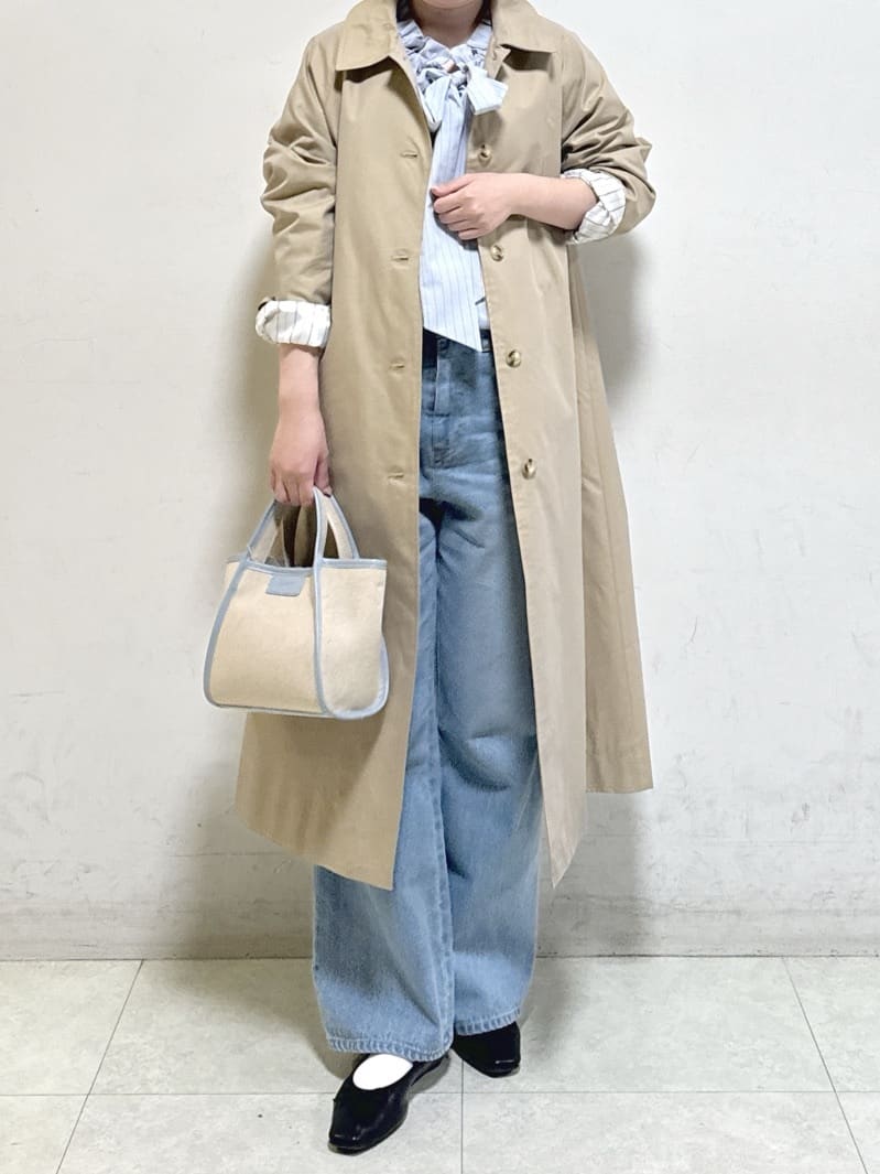 Harunaさんの「Dessin｜シャンブレースプリングコート」を使ったコーディネート