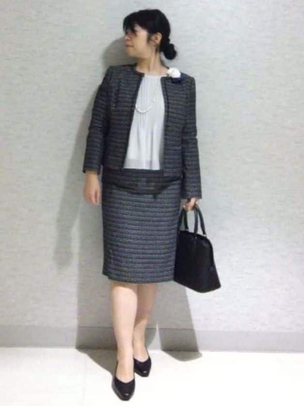 sakoさんの「Reflect｜【SS-4Lサイズ／フォーマル／セットアップ可】ツイードジャケット」を使ったコーディネート