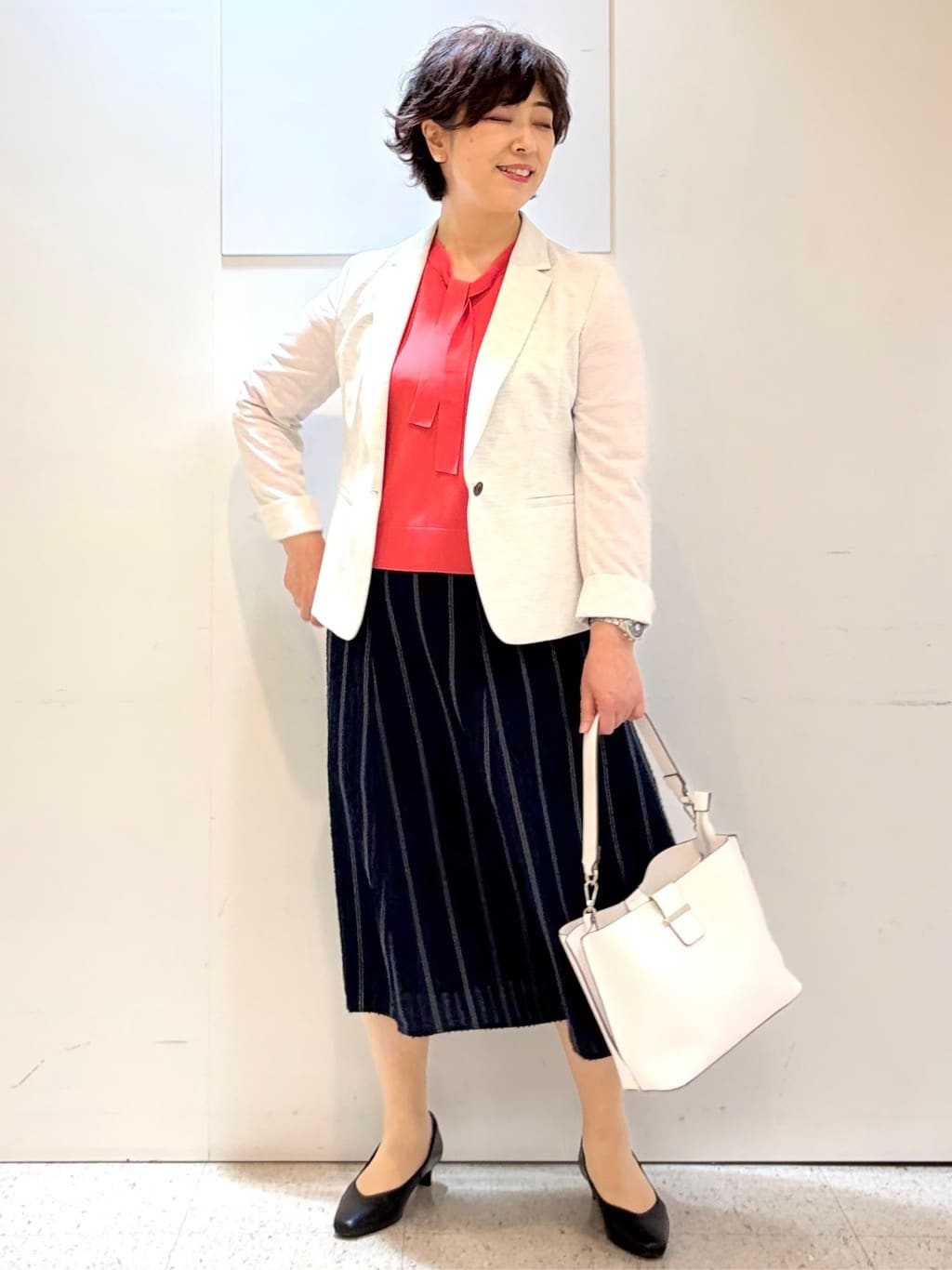 ヤスコさんの「Reflect｜【SS-4Lサイズ／UVカット／接触冷感】匠ジャケット／ベーシックテーラード」を使ったコーディネート
