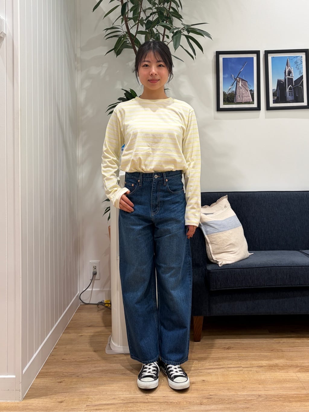 reinaさんの「Dessin｜【花粉ガード/撥水加工/洗える】クルーネックスプリングコート」を使ったコーディネート