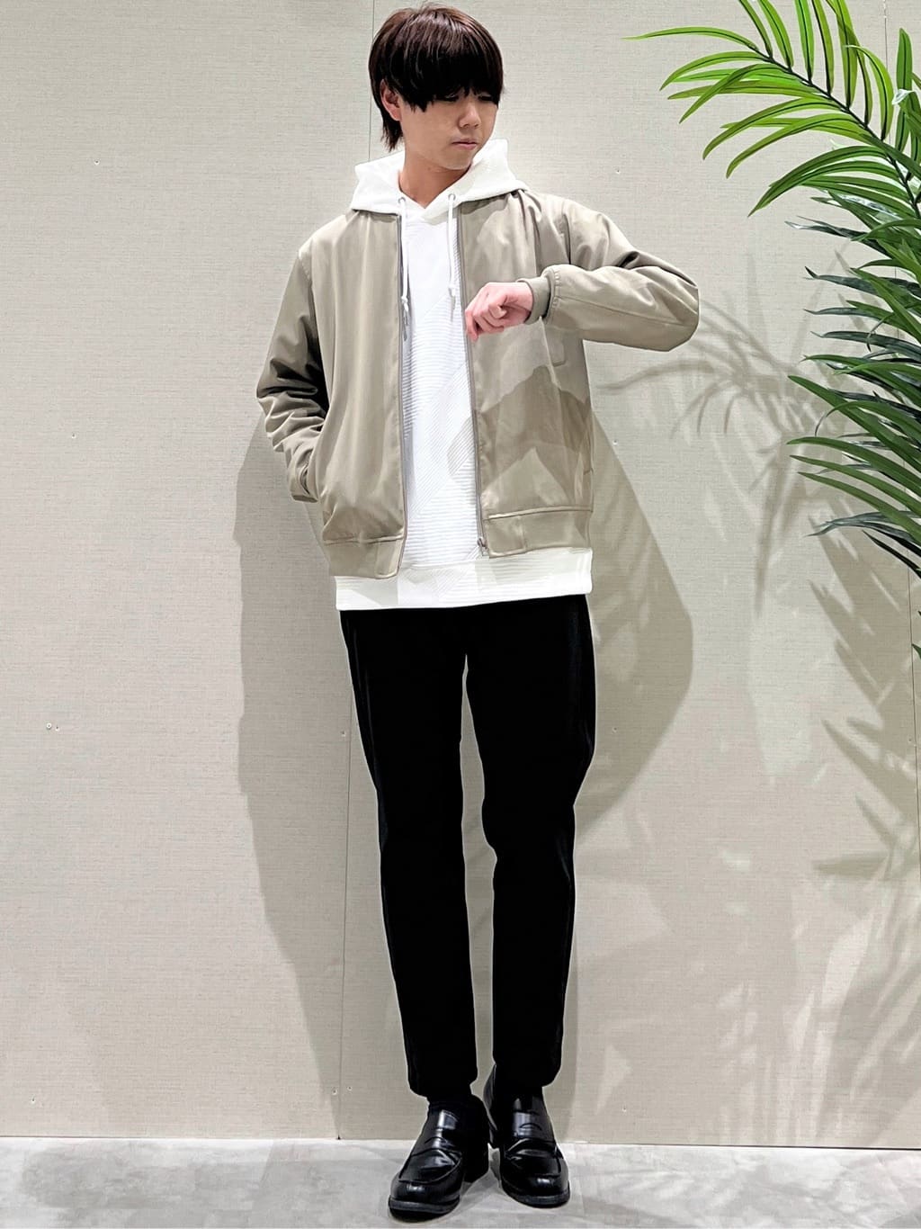 SHI-MAさんの「THE SHOP TK｜FLEX LINE ストレッチリブブルゾン　ストレッチ/防シワ/マシンウォッシャブル/セットアップ可」を使ったコーディネート