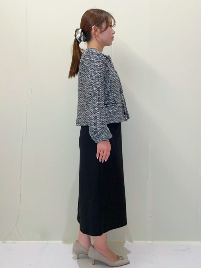 ayumiさんの「OPAQUE.CLIP｜ストレッチキーネックワンピース【洗濯機OK／イージーアイロン】」を使ったコーディネート
