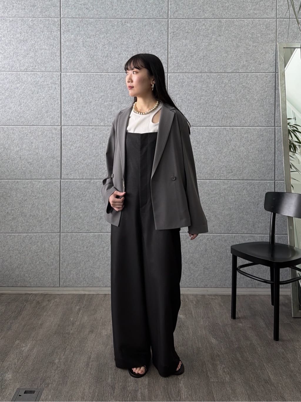 rinaさんの「INDIVI｜メッシュロンパース」を使ったコーディネート