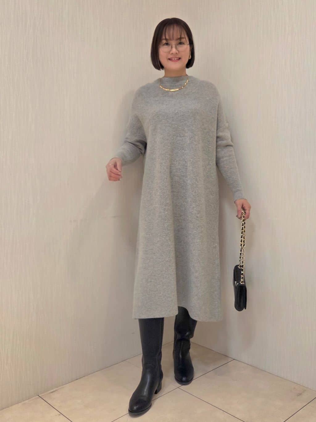 naokoさんの「UNTITLED｜【ゆったりサイズ／着丈短め】ジップニットカーディガン」を使ったコーディネート