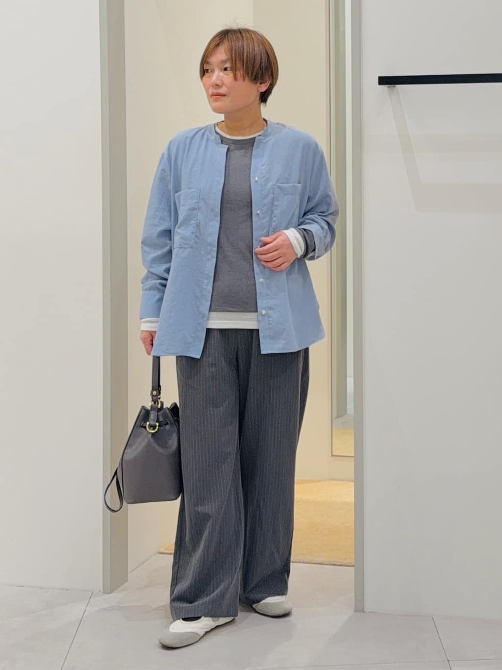 タナさんの「THE SHOP TK｜配色テレコカットソー」を使ったコーディネート
