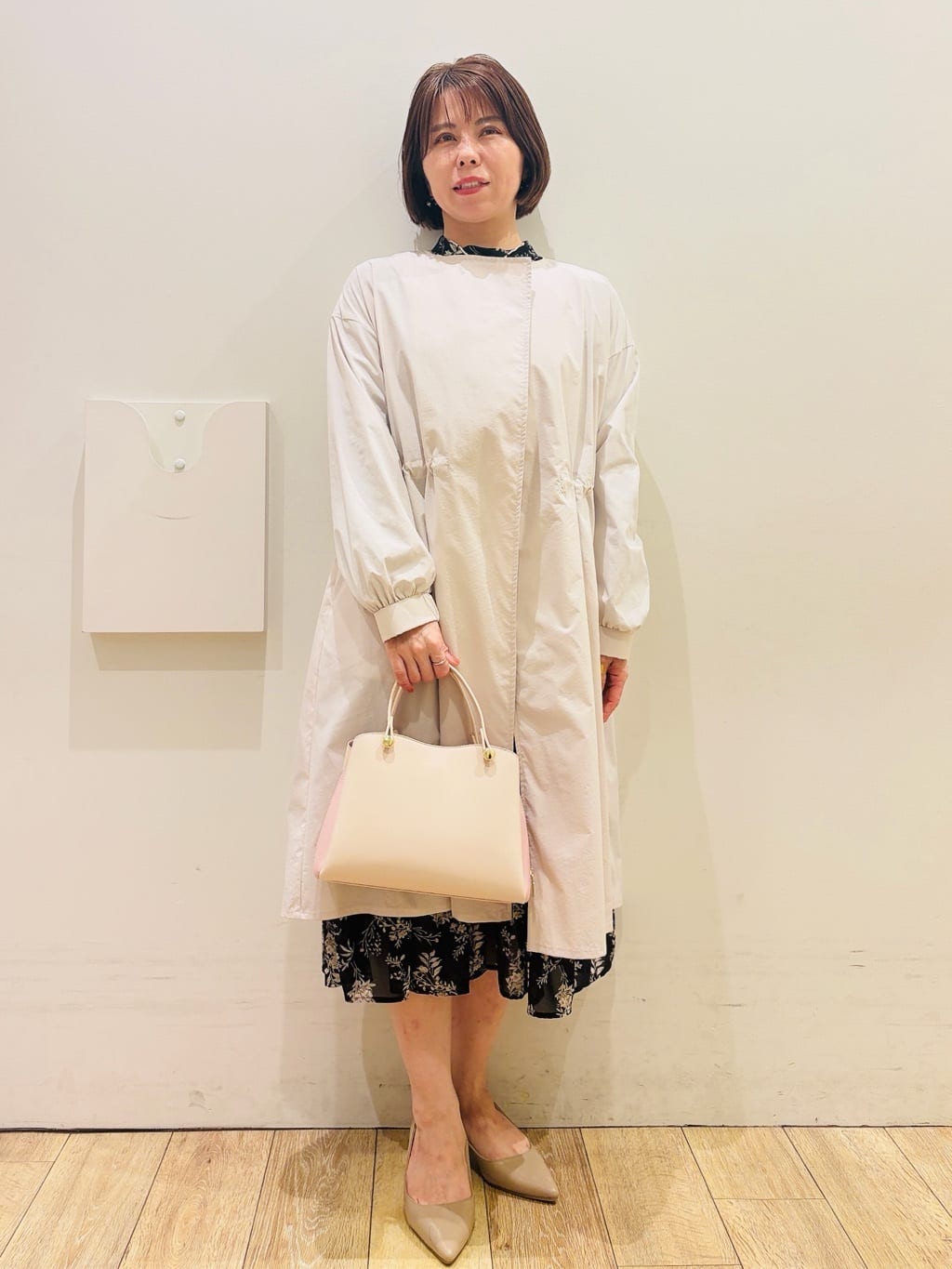 YUKOさんの「index｜ヴィンテージクロスノーカラーロングコート【洗濯機OK／ストレッチ／イージーアイロン】」を使ったコーディネート