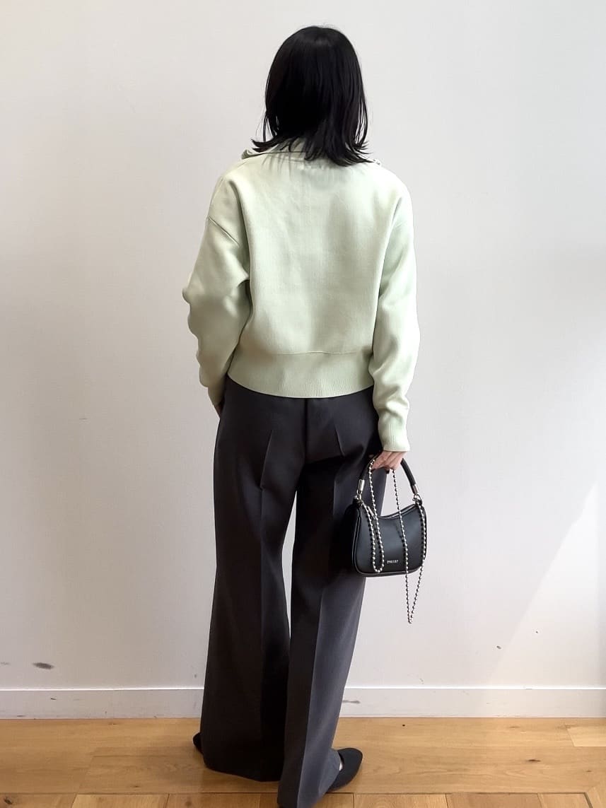RINAさんの「OPAQUE.CLIP｜ハーフZIP刺繍ロゴニット【洗濯機OK】」を使ったコーディネート