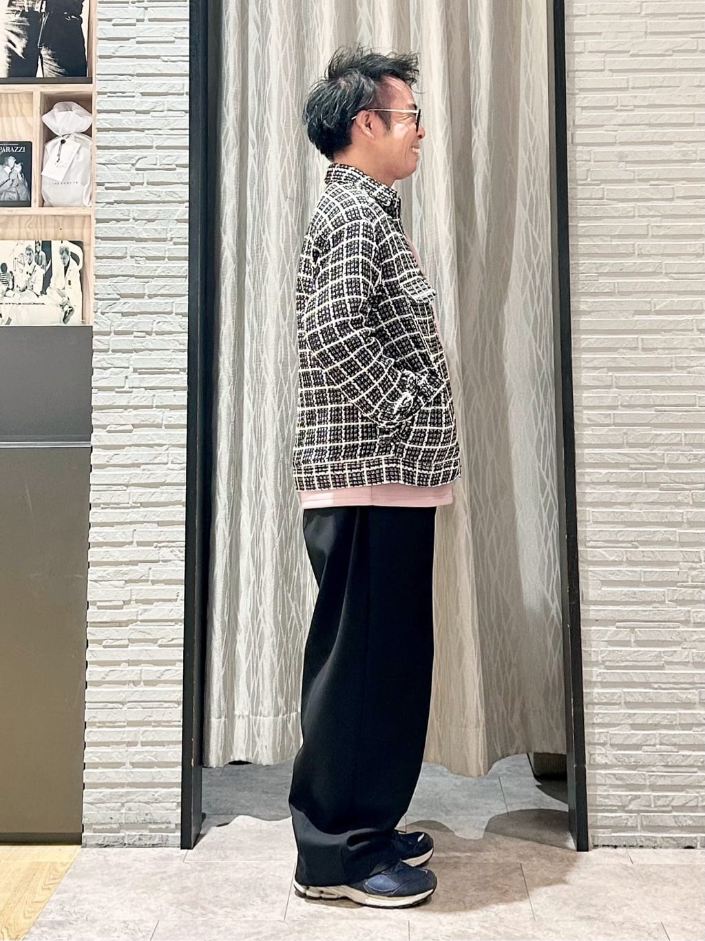 KENJI Iさんの「THE SHOP TK｜【カジュアルに上品さをプラス】変わり織ツイードブルゾン　洗濯機OK」を使ったコーディネート