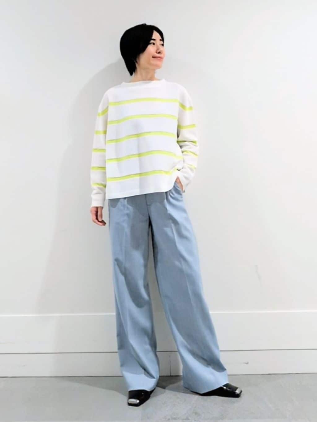 ミズタさんの「UNTITLED｜◆【ゆったり/洗える】クロップドニットプルオーバー」を使ったコーディネート