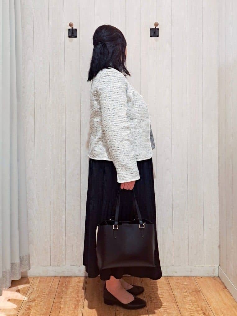 kotomiさんの「SHOO･LA･RUE｜【S-3L】オンとオフで印象が変わる ライトツイードジャケット」を使ったコーディネート