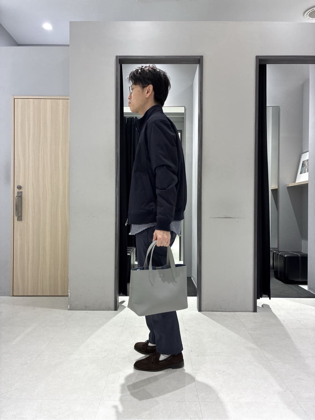 わいずみさんの「TAKEO KIKUCHI｜スタンドカラー ショート リブ ブルゾン」を使ったコーディネート