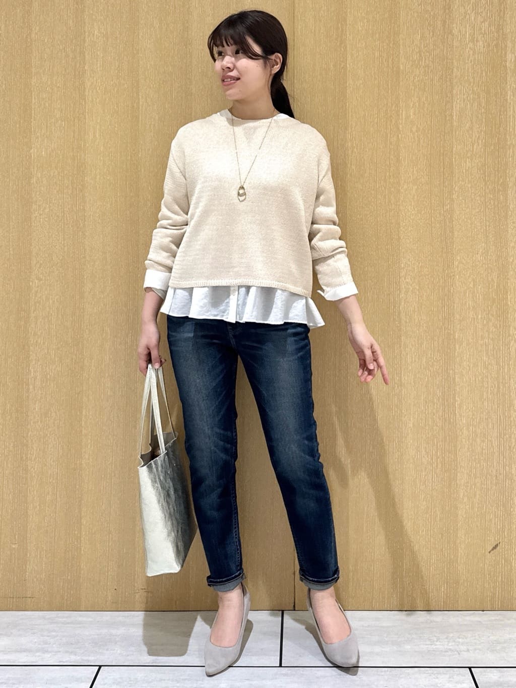 nanaさんの「UNTITLED｜◆【洗える/光沢感】ファンシーヤーンニット」を使ったコーディネート