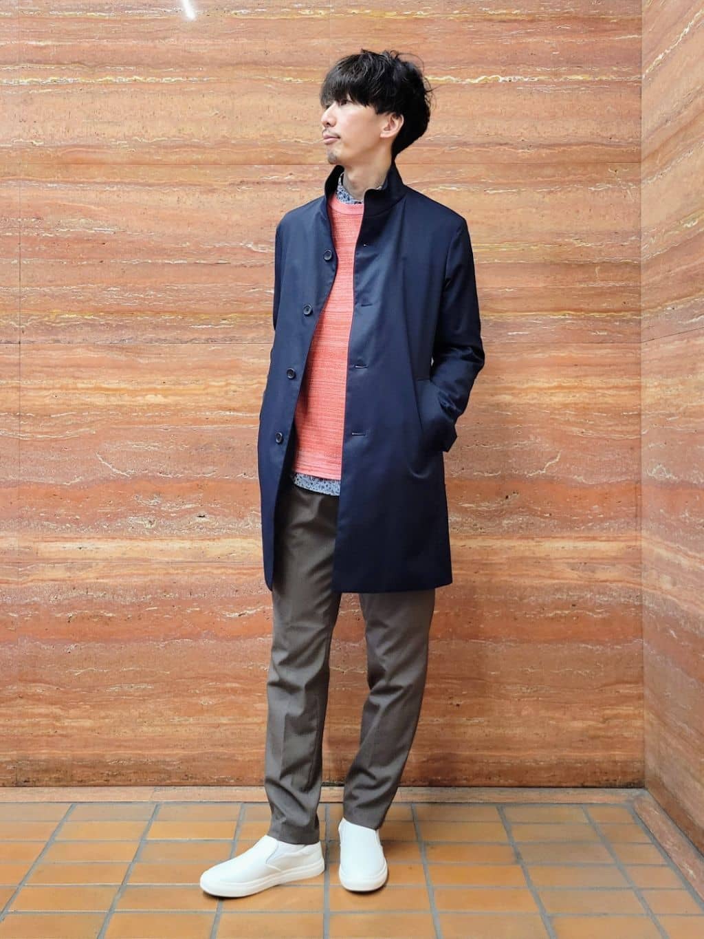 piroyaさんの「TAKEO KIKUCHI｜撥水ツイル スタンドカラー コート」を使ったコーディネート